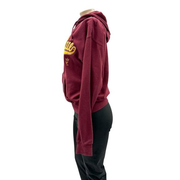 ASU Arizona State Maroon Full-Zip Hoodie Sweatshirt J-America Sportswear Women S - Picture 3 of 8